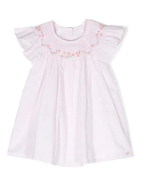 Tartine Et Chocolat lace-trim square-neck dress - Pink