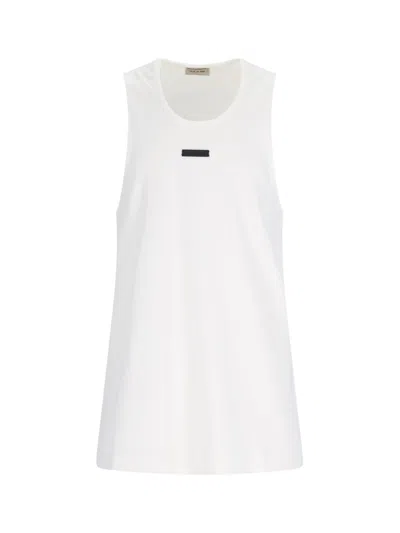 Fear Of God Logo Tank Top In White