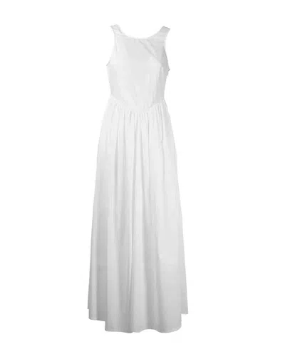 Emporio Armani Long Cotton Dress In White