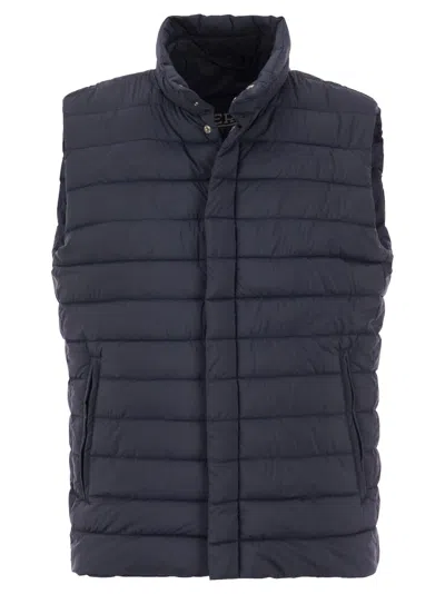 Herno Padded Quilted Vest Jacket In Blue
