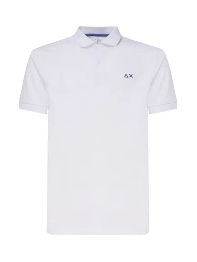 Sun 68 Solid Polo Shirt With Logo In White