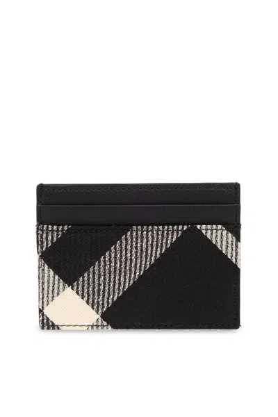 Burberry Checked Cardholder In Black/calico