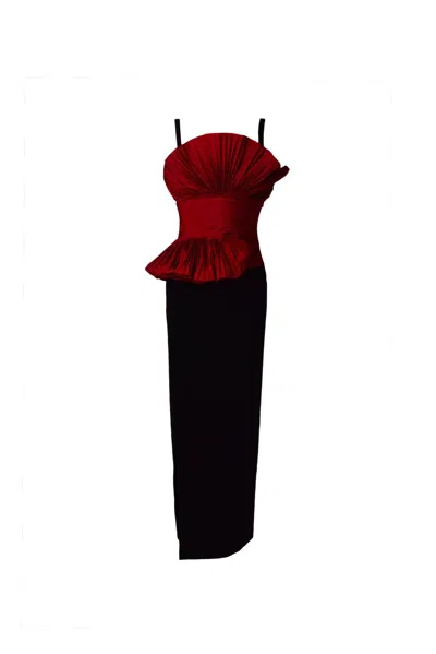 Elie Saab Slit Detailed Sleeveless Dress In Red
