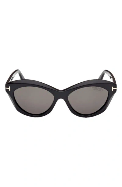 Tom Ford Toni Butterfly-frame Sunglasses In Black Light Smoke