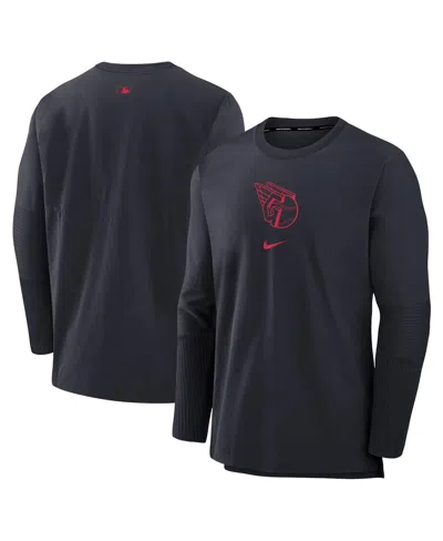Nike Men's Navy Cleveland Guardians Authentic Collection Player Performance Pullover Sweatshirt In Blue