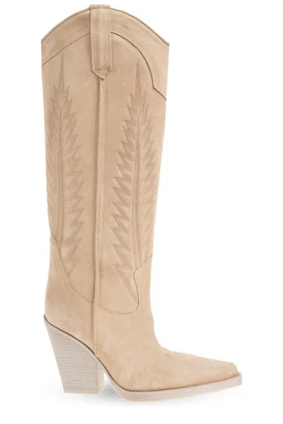 Paris Texas El Dorado Heeled Cowboy Boots In Beige