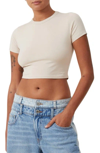 Cotton On Women's Micro Crop T-shirt In Stone