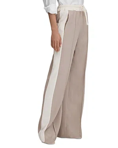 Reiss Wide - Natural May Wide Petite Wide Leg Contrast Stripe Drawstring Trousers, Us 8