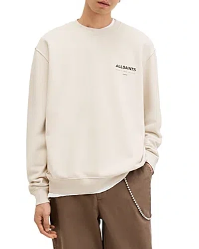 Allsaints Access Cotton Graphic Sweatshirt In Bailey Taupe