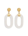 Kenneth Jay Lane Women's Goldplated & Clear Resin Oval Drop-hoop Earrings