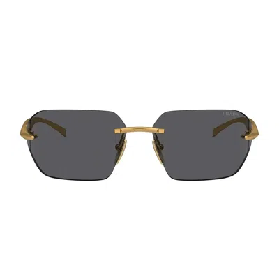Prada Pra56s 15n5s0 Sunglasses In 15n5s0 Gold
