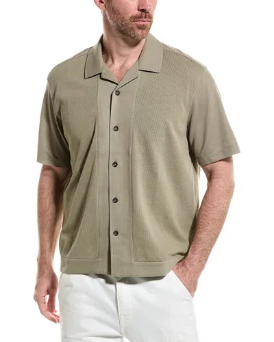 Rag & Bone Avery Pointelle-knit Cotton Shirt In Sage Green