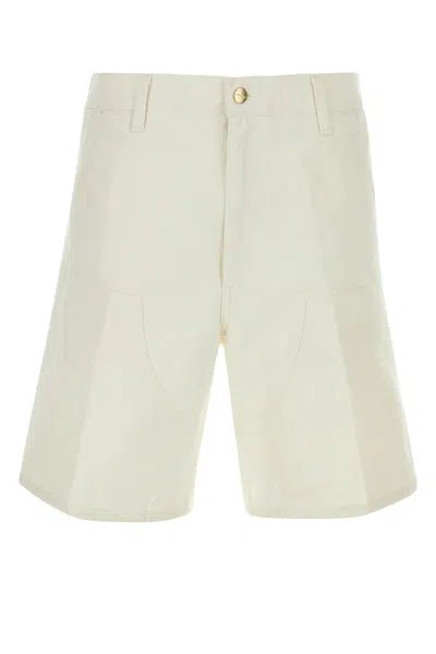 Carhartt Double Knee Cotton Shorts In White