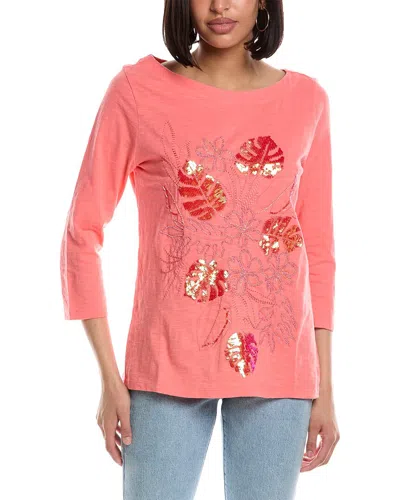 Tommy Bahama Embellished Bouquet Lux T-shirt In Pink