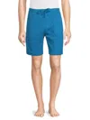 Hugo Boss Cotton-blend Pajama Shorts With Embroidered Logo In Blue