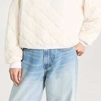 Stateside Oversized Henley Pullover In Cream In White