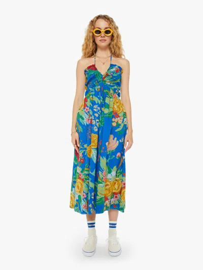 Mother The Screeching Halter Dress Late Bloomer In Blue