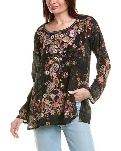 Johnny Was Women's Lori Embroidered Silk Blouse In Black