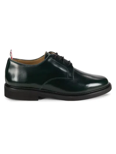 Thom Browne Black Pebble Grain Leather Lightweight Rubber Sole Derby In 001 Black