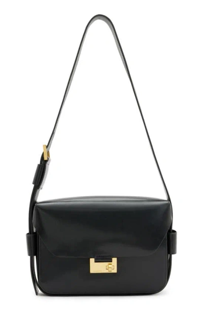 Allsaints Etienne Medium Leather Shoulder Bag In Black