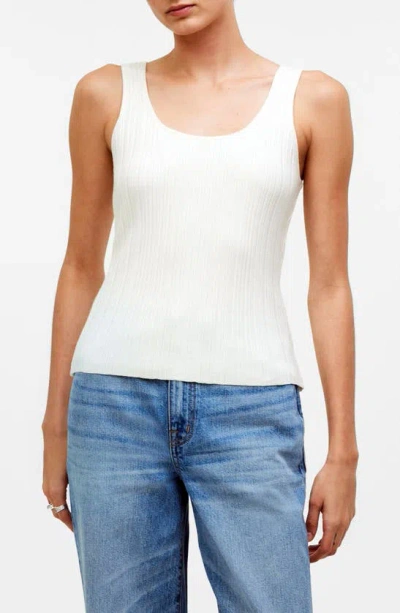 Madewell The Signature Knit Scoop Neck Sweater Tank In Bright Ivory