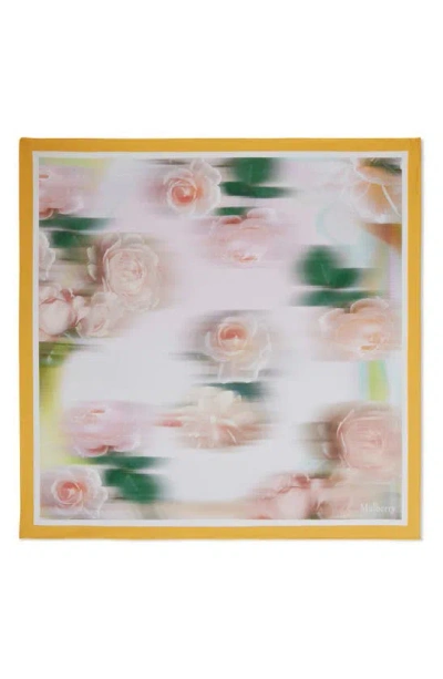 Mulberry Print Silk Scarf In Solar Blush