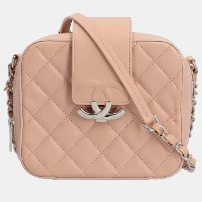 Pre-owned Chanel Pink Quilted Leather Camera Crossbody Bag