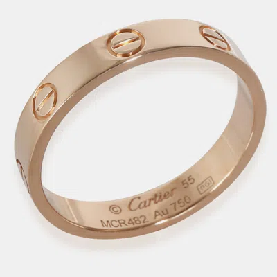 Pre-owned Cartier 18k Rose Gold Love Fashion Ring Eu 55