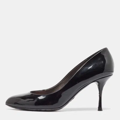 Pre-owned Dolce & Gabbana Black Patent Leather Pumps Size 38