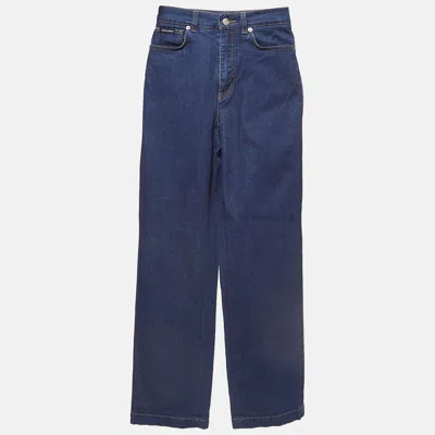 Pre-owned Dolce & Gabbana Dark Blue Denim Wide Leg Jeans Xs Waist 22"