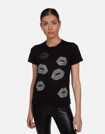 Lauren Moshi Croft Crystal Multi Lips In Black
