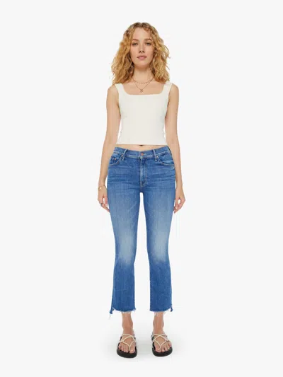 Mother The Insider Crop Step Fray Different Strokes Jeans In Blue