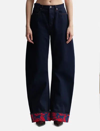 Burberry Japanese Wide-leg Jeans In Blue