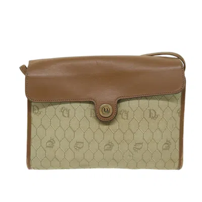 Dior Beige Canvas Shoulder Bag () In Brown