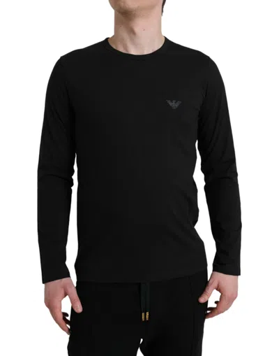 Emporio Armani Black Logo Long Sleeves Underwear Pullover Men's Sweater