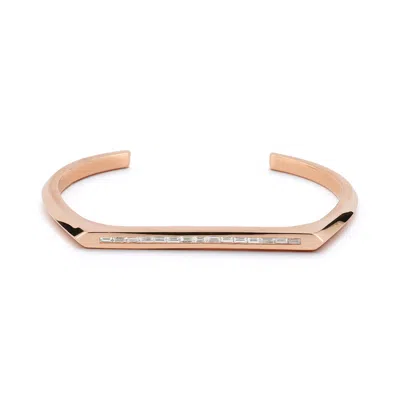 Dana Rebecca Designs Reese Brooklyn Knife Edge Baguette Cuff In Rose Gold