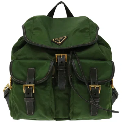Prada Terry Khaki Synthetic Backpack Bag ()