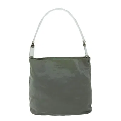 Prada Tessuto Khaki Canvas Shoulder Bag ()