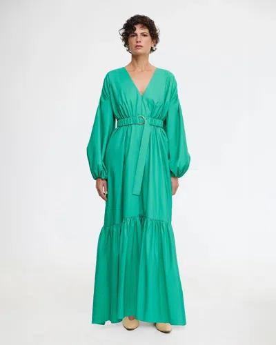 Acler Springer Belted Maxi Dress In Green