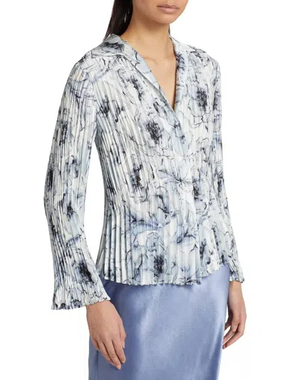 Vince Washed Lily Pleated Blouse In 486 Pzr In Multi