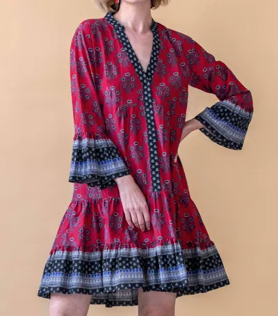 Go By Go Silk Beach Vibes Dress In Boteh Bandana Border In Multi