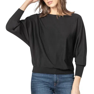 Lilla P Dolman Sleeve Boatneck Sweater In Black