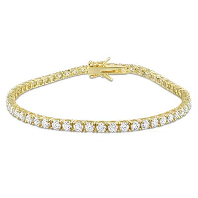 Mimi & Max 5 5/8ct Dew Created Moissanite Tennis Bracelet In Yellow Plated Sterling Silver-8 In In White