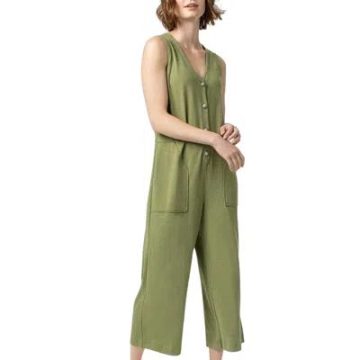 Lilla P Sleeveless Jumpsuit In Dill In Green