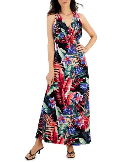 Connected Apparel Womens Printed Polyester Maxi Dress In Multi