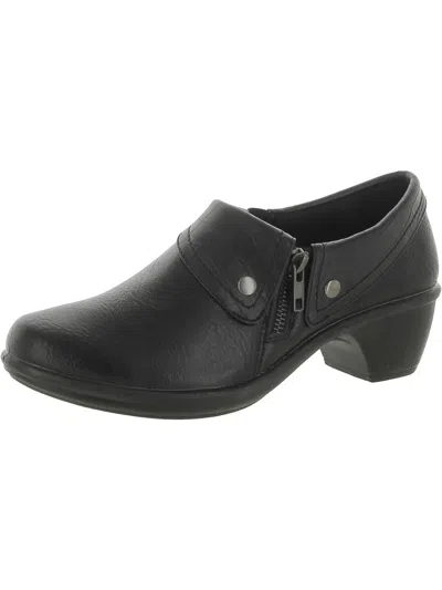 Easy Street Quality Womens Faux Leather Comfort Booties In Black