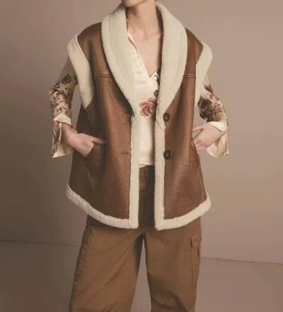 Summum Gilet Lammy Jacket In Wood In Brown