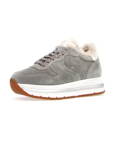 Voile Blanche Women's Maran Fur Suede Sneakers In Grey