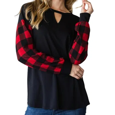Heimish Usa Women's Buffalo Plaid Long Sleeves In Red/black In Multi