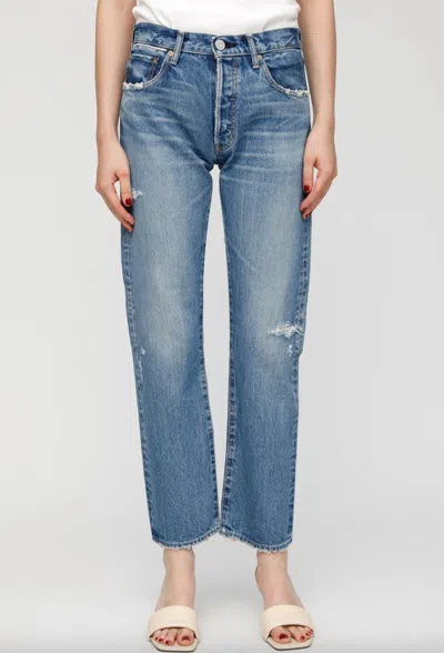 Moussy Women's Vintage Loews Straight Jean In Medium Wash In Multi